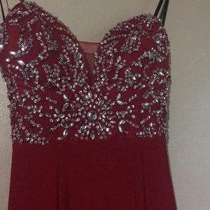Long strapless prom dress